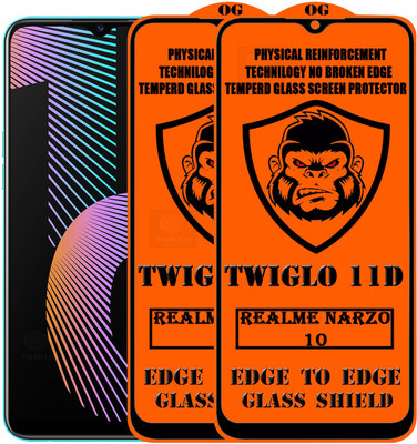 TWIGLO Edge To Edge Tempered Glass for REALME NARZO 10(Pack of 2)