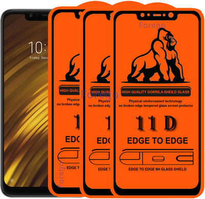Forego Edge To Edge Tempered Glass for POCO F1(Pack of 3)