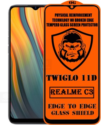 TWIGLO Edge To Edge Tempered Glass for REALME C3(Pack of 1)