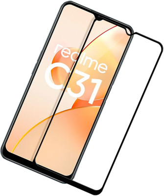 HUPSHY Edge To Edge Tempered Glass for realme C31(Pack of 1)
