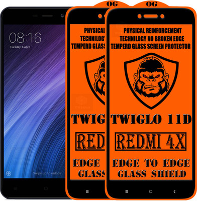 TWIGLO Edge To Edge Tempered Glass for Mi Redmi 4X(Pack of 2)