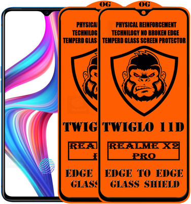 TWIGLO Edge To Edge Tempered Glass for Realme X2 Pro(Pack of 2)