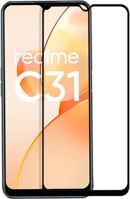 HUPSHY Edge To Edge Tempered Glass for realme C31(Pack of 1)
