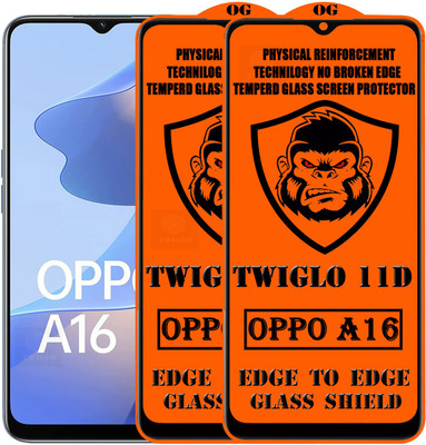 TWIGLO Edge To Edge Tempered Glass for OPPO A16(Pack of 2)