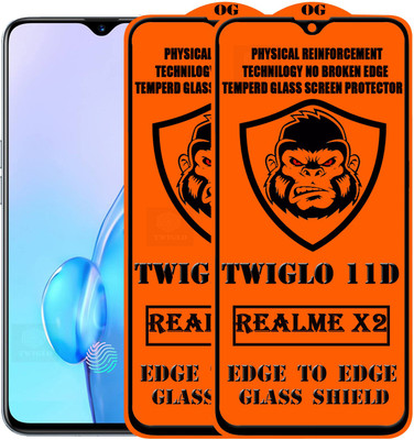 TWIGLO Edge To Edge Tempered Glass for REALME X2(Pack of 2)