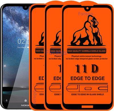 Forego Edge To Edge Tempered Glass for Nokia 2.2(Pack of 3)
