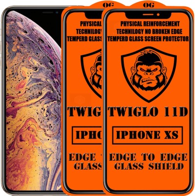 TWIGLO Edge To Edge Tempered Glass for Apple iPhone XS(Pack of 2)