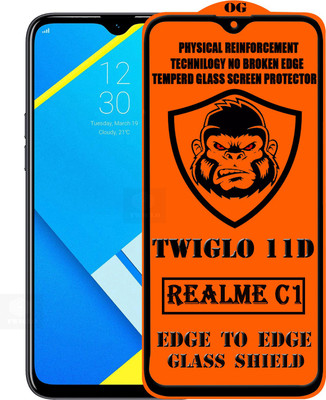 TWIGLO Edge To Edge Tempered Glass for Realme C1(Pack of 1)