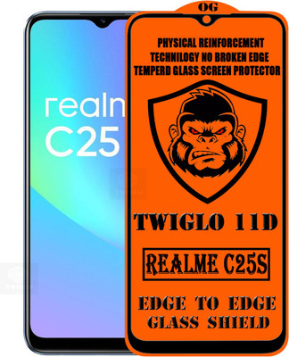 TWIGLO Edge To Edge Tempered Glass for REALME C25S(Pack of 1)