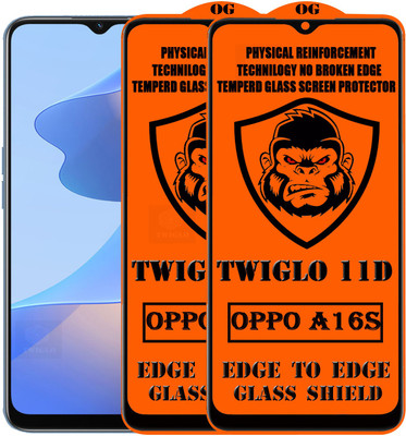 TWIGLO Edge To Edge Tempered Glass for OPPO A16s(Pack of 2)