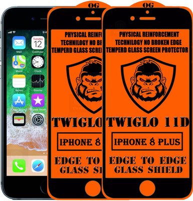 TWIGLO Edge To Edge Tempered Glass for Apple iPhone 8 Plus(Pack of 2)