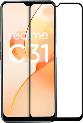 HUPSHY Edge To Edge Tempered Glass for realme C31(Pack of 1)