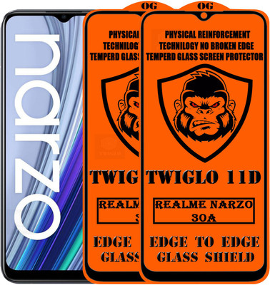 TWIGLO Edge To Edge Tempered Glass for REALME NARZO 30A(Pack of 2)