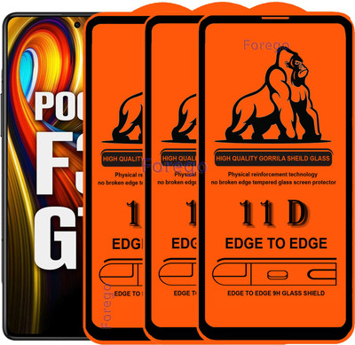 Forego Edge To Edge Tempered Glass for Poco 3 GT(Pack of 3)