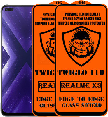 TWIGLO Edge To Edge Tempered Glass for REALME X3(Pack of 2)