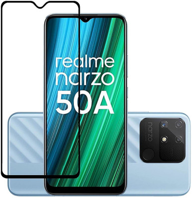 DropFit Edge To Edge Tempered Glass for Realme Narzo 50A(Pack of 1)