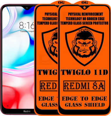 TWIGLO Edge To Edge Tempered Glass for REDMI 8A(Pack of 2)