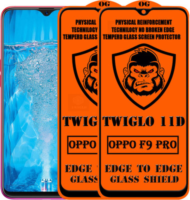 TWIGLO Edge To Edge Tempered Glass for OPPO F9 Pro(Pack of 2)