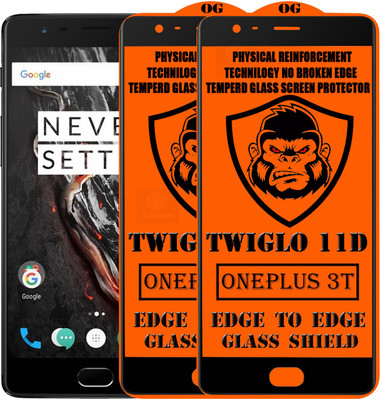 TWIGLO Edge To Edge Tempered Glass for OnePlus 3T(Pack of 2)