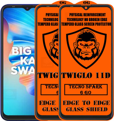 TWIGLO Edge To Edge Tempered Glass for TECNO SPARK 6 GO(Pack of 2)
