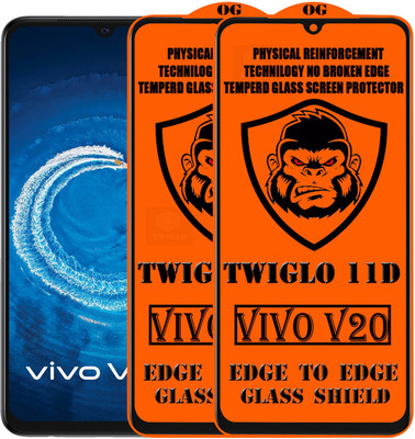 TWIGLO Edge To Edge Tempered Glass for VIVO V20(Pack of 2)