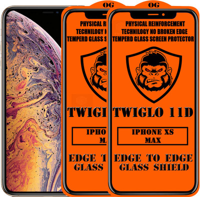 TWIGLO Edge To Edge Tempered Glass for Apple iPhone XS Max(Pack of 2)