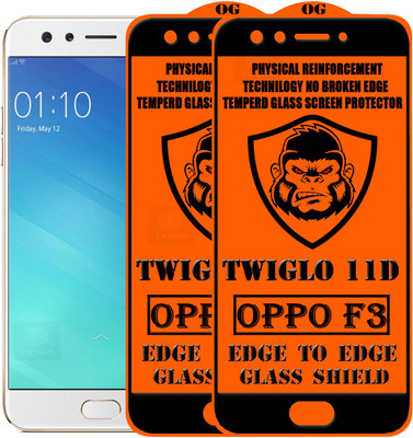 TWIGLO Edge To Edge Tempered Glass for Oppo F3(Pack of 2)