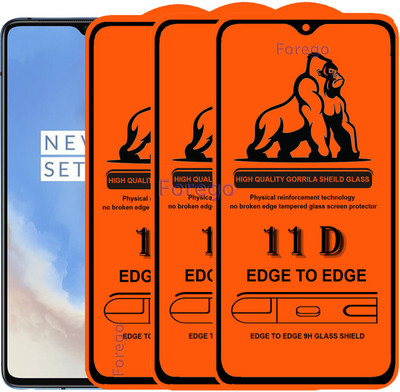 Forego Edge To Edge Tempered Glass for OnePLus 7T(Pack of 3)