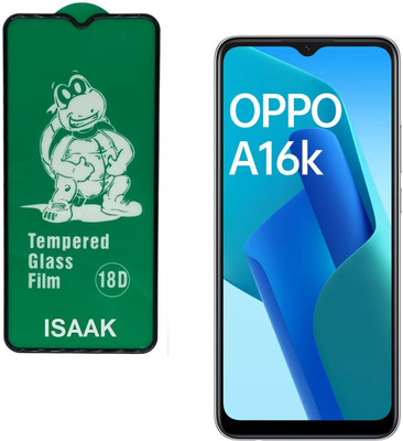 ISAAK Edge To Edge Tempered Glass for OPPO A16K Edge to Edge, Full Glue, 18D Tempered Glass(Pack of 1)