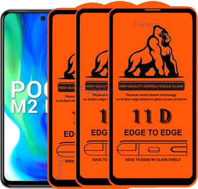 Forego Edge To Edge Tempered Glass for Poco M2 pro(Pack of 3)