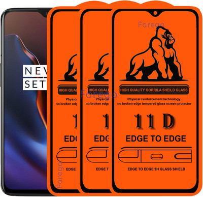 Forego Edge To Edge Tempered Glass for OnePlus 6T(Pack of 3)