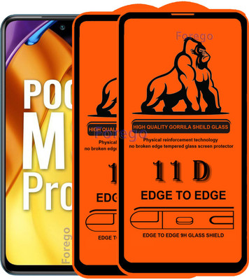 Forego Edge To Edge Tempered Glass for POCO M3 Pro(Pack of 2)