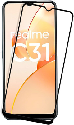 HUPSHY Edge To Edge Tempered Glass for realme C31(Pack of 1)