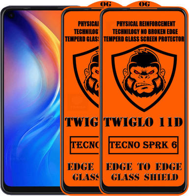 TWIGLO Edge To Edge Tempered Glass for TECNO SPARK 6(Pack of 2)