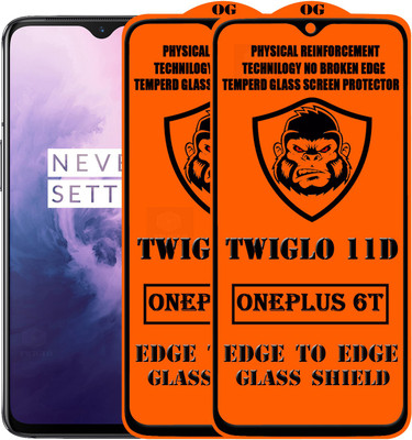 TWIGLO Edge To Edge Tempered Glass for OnePlus 6T(Pack of 2)