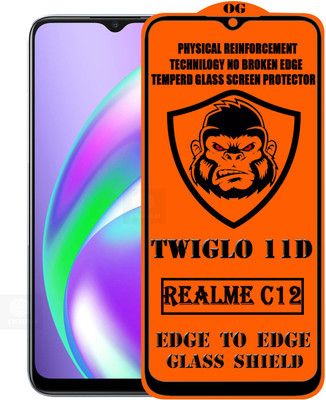 TWIGLO Edge To Edge Tempered Glass for REALME C12(Pack of 1)