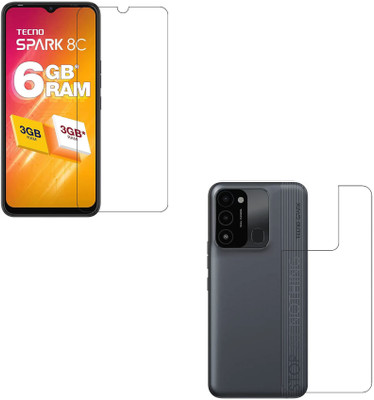 wooden craft Front and Back Screen Guard for Tecno Spark 8C {Flexible}, KG5k, Spark 8C(Pack of 2)