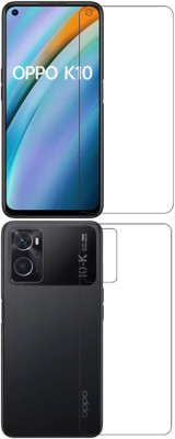 wooden craft Front and Back Tempered Glass for OPPO K10 {Flexible}, CPH2373, K10(Pack of 2)