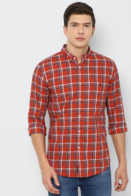 LOUIS PHILIPPE Men Checkered Casual Red Shirt