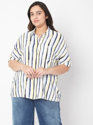 VERO MODA Women Striped Casual White Shirt