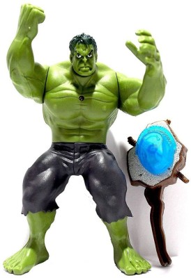 Cabin Hut HULUKE Action Figure Super Hero| Age of Kids Play Time | Super War Action Hero Green Giant famous for muscles with having LED, Movable Parts and Light at Centre with Arms| Hero Figure WITH WEOPONS Toy -set of 1 (Green)(Multicolor)