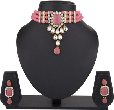 Darsha Collections Alloy Gold-plated Black Jewellery Set(Pack of 1)