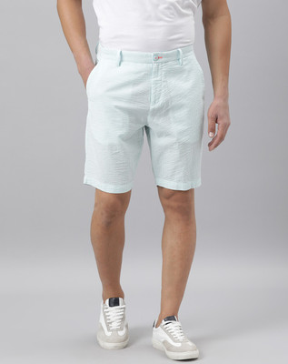 RARE RABBIT Striped Men Light Blue Basic Shorts