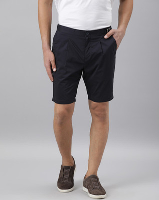 RARE RABBIT Solid Men Dark Blue Basic Shorts
