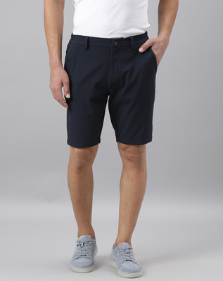 RARE RABBIT Solid Men Dark Blue Basic Shorts