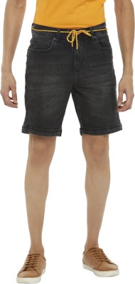 PEOPLE Solid Men Black Regular Shorts