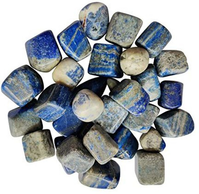 Multiagate Crystal Tumble Stones, Standard, Lapis Lazuli Polished Asymmetrical Crystal Pebbles(Multicolor 50 g)