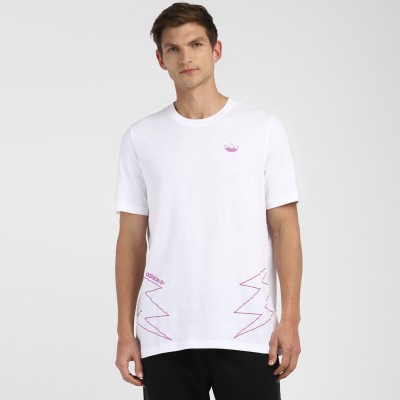 ADIDAS ORIGINALS Printed Men Round Neck White T-Shirt