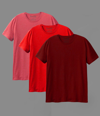 Semantic Solid Men Round Neck Multicolor T-Shirt