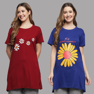 ZEPPI Graphic Print Women Round Neck Multicolor T-Shirt
